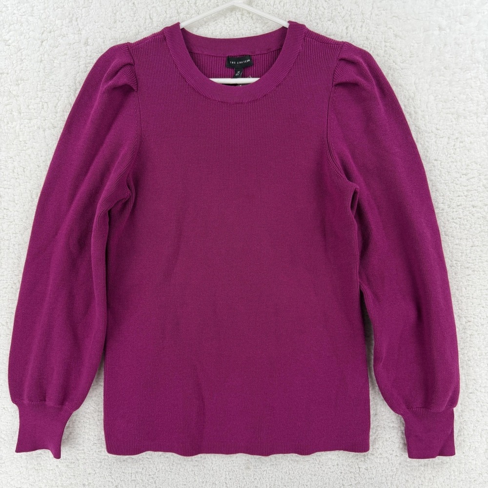 The Limited Sweater Womens Medium Purple Balloon Long Sleeve Crewneck Pullover